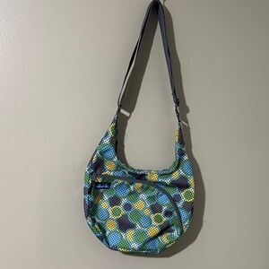 Kavu Blue and Yellow Patterned Hobo Bag